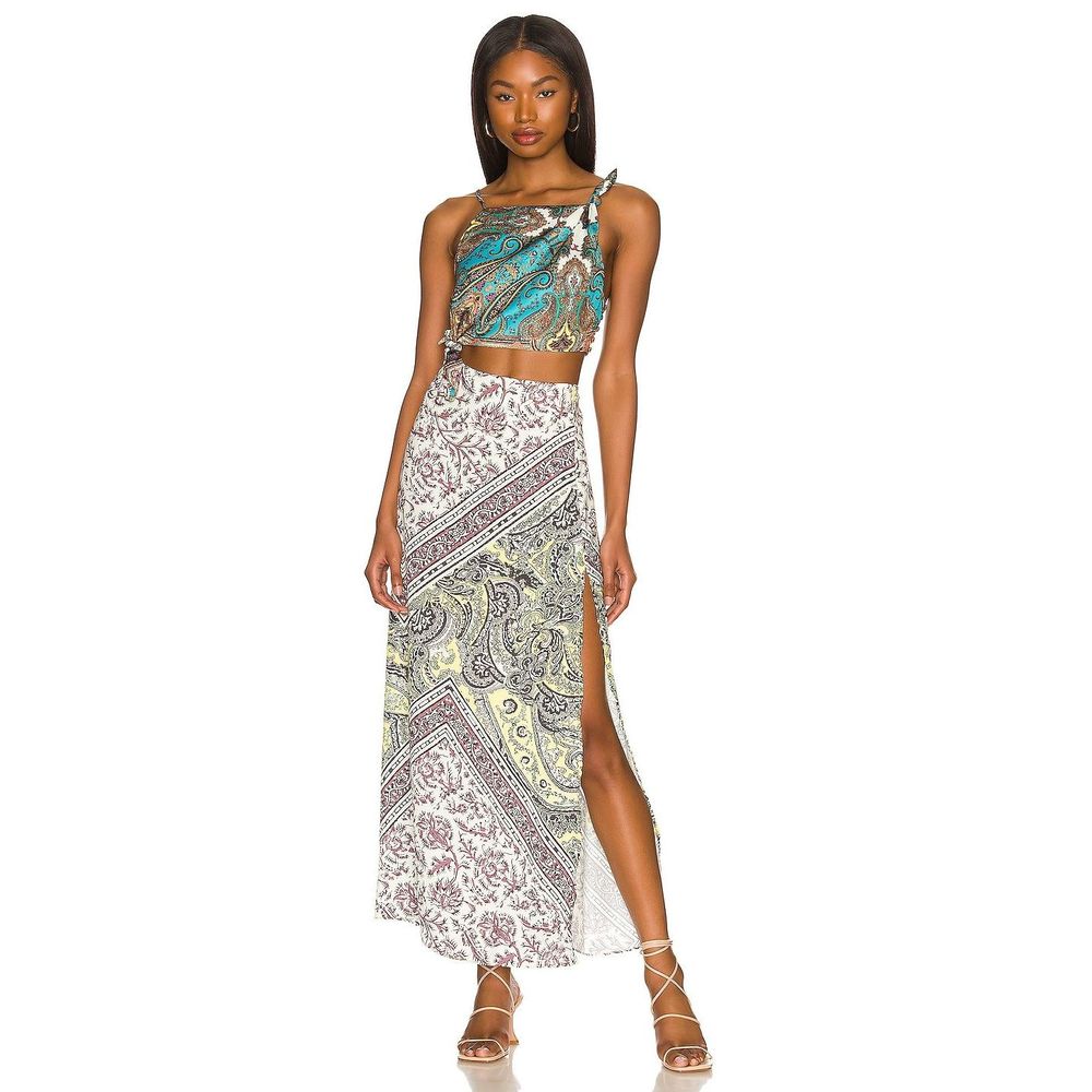 NEW Free People x REVOLVE Ingrid Midi Dress in Daylight Combo Size M MSRP $168